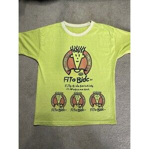 Vintage FIDO DIDO T Shirt Double Sided Striped Collar Surfer Style‎ Rare Y2K